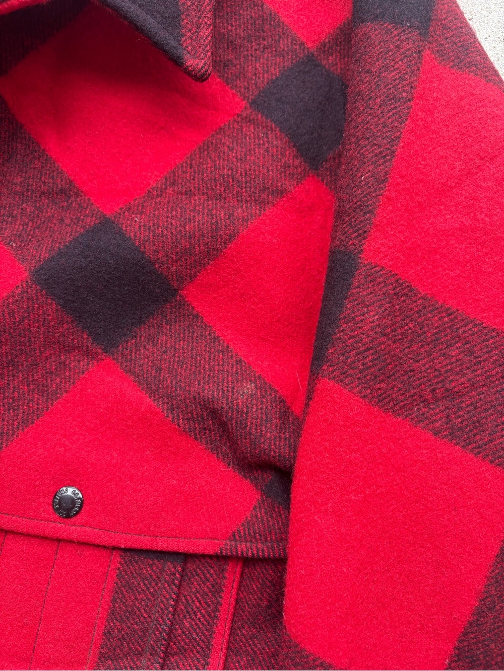 Vintage Filson Double Mackinaw Cruiser Wool Jacket USA Buffalo Plaid Mens XL - Picture 5 of 13